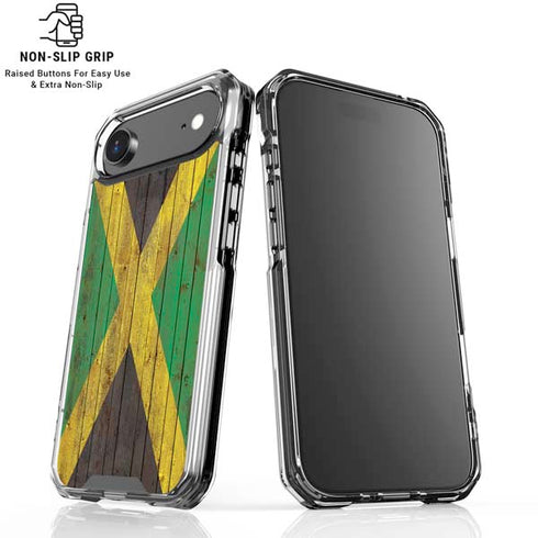 Jamaican Flag Dark Wood iPhone 17 Air MagSafe Case